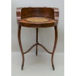 A LATE 19TH CENTURY PROBABLE CONTINENTAL BOX WOOD STRUNG MAHOGANY FINISHED CIRCULAR FORM