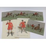 A COLLECTION OF SIX UNFRAMED SNAFFLES PRINTS, hand coloured. to include huntsmen in the field and