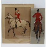 TWO UNFRAMED PRINTS AFTER SNAFFLES, huntsmen on their horses, one inscribed "Blood & Quality",