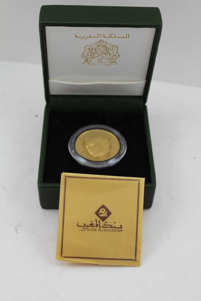 A GOLD MOHAMMED VI ROYAUME DU MAROC 250 DIRHAMS PROOF COIN, 25g, 37mm diameter, in plastic case