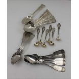 CHAWNER & CO A COLLECTION OF SILVER FLATWARE comprising; a set of six silver Kings pattern spoons,