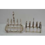 TWO SILVER TOAST RACKS, one Birmingham 1931 and the other London 1927, combined weight; 158g