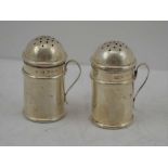 CORNELIUS DESORMEAUX & FRANK SHEPHERD TWO VICTORIAN SILVER KITCHEN PEPPERS, Chester 1896, 5cm