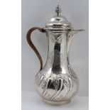 EMICK ROMER A GEORGE II SILVER JUG, London 1759, with chased and repousse decoration and fine