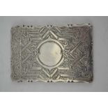 GEORGE UNITE A VICTORIAN ENGRAVED CARD CASE, Birmingham 1863, 9.5cm x 6.5cm