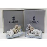 TWO LLADRO PORCELAIN FIGURINES, "Counting Sheep", Reference No.06790 and "Taking a Snooozzze",