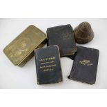 A COLLECTION OF FIRST WORLD WAR ITEMS, including three diaries, a Christmas 1914 embossed brass tin,