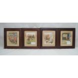 AFTER PHILIP DADD "Huntsmen at Rest and Play", a set of four colour prints, 32cm x 24cm, oak framed,