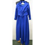 A GIRL'S RIDING HABIT, suitable for costume classes, colour blue, jacket size 58cm, skirt waist 53cm