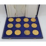 THE SHAKESPEARE COMMEMORATIVE MEDAL COLLECTION, comprising twelve silver gilt medals, each