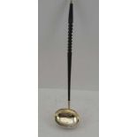 FRANCIS HOWARD LTD A SILVER PUNCH LADLE, Sheffield 1971, with ebonised twist handle