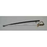 W.K.C. SOLINGEN A CAST LION'S HEAD OFFICER'S PARADE SABRE, the head having insert faceted ruby glass