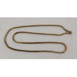 A 9K GOLD NECK CHAIN, box type link, 55cm long, weight; 20.6g