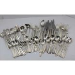 A CANTEEN OF STERLING FLATWARE, matching reeded edge, dog rose design, some marked 'Lunt' others '