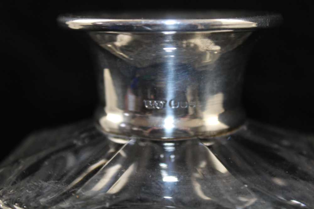 ROBERTS & DORE LTD A CUT GLASS DECANTER with silver mounts, London 1967, with faceted ball stopper - Image 3 of 4