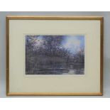 PETER PARTINGTON "Evening on Decoy Pond". Watercolour, signed, 24cm x 35.5cm, in double mount and
