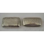 JOHN SHAW A GEORGE III SILVER SNUFF BOX, gilded interior, Birmingham 1808 6cm x 8.5cm, together with