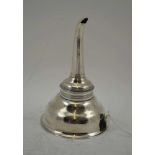 A GEORGE III SILVER WINE FUNNEL, having reeded rim and detachable bowl, London 1800, weight; 71g