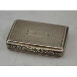 TAYLOR & PERRY A 19TH CENTURY SILVER VINAIGERETTE, having chased decoration, the hinged cover having