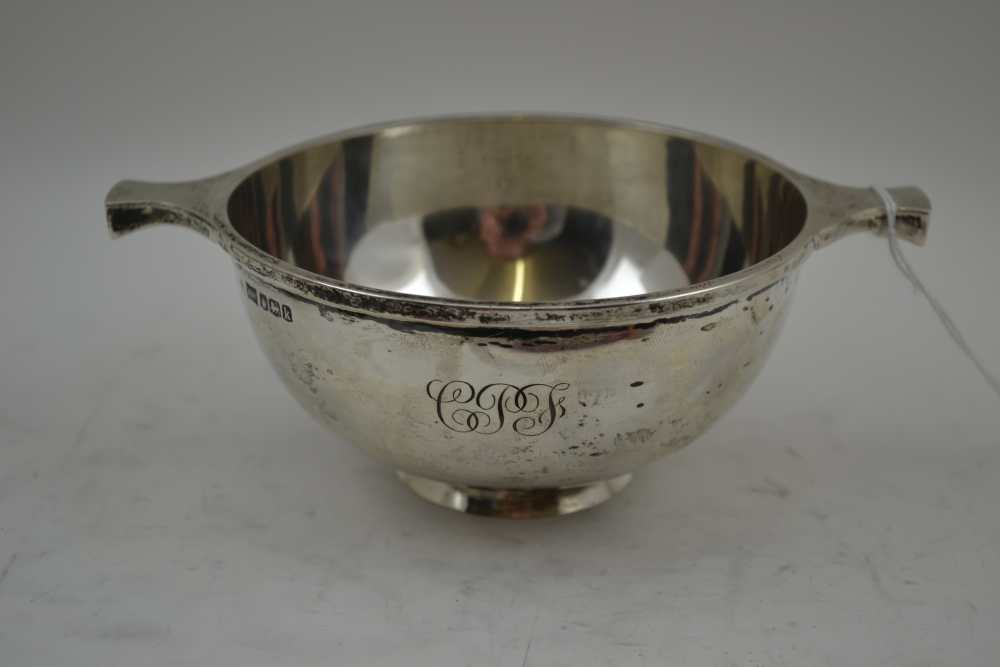 WILLIAM HUTTON & SONS LTD A SILVER WHISKY QUAICH, the shallow tasting bowl with two pierced handles, - Image 5 of 8