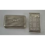 SAMUEL PEMBERTON A GEORGE III SILVER SNUFF BOX, of hip form, engraved leaf decoration, hinged