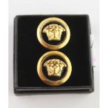 A PAIR OF "GIANNI VERSACE" MEDUSA MASK CUFFLINKS, 2cm in diameter