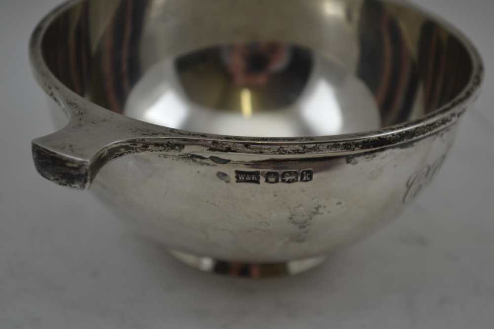 WILLIAM HUTTON & SONS LTD A SILVER WHISKY QUAICH, the shallow tasting bowl with two pierced handles, - Image 6 of 8