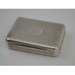 THOMAS PHIPPS & EDWARD ROBINSON A SILVER SNUFF BOX, the hinged cover monogrammed, "JB", engine
