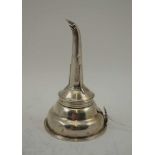 JOHN EMES A GEORGIAN SILVER WINE FUNNEL, having reeded rim and detachable bowl, London 1803, weight;