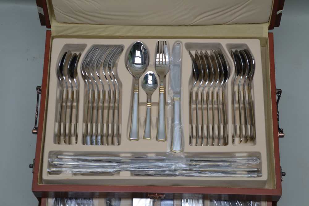 WALTMAND AND SOHN A CANTEEN OF CUTLERY FOR EIGHT PLACE SETTINGS, includes ladle etc in a polished - Image 2 of 4