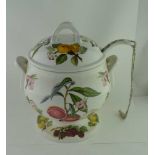 A PORTMEIRION "POMONA" (the Goddess of fruit) POTTERY SOUP TUREEN with cover and ladle, 22cm high (