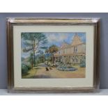 EDITH E MORRIS 'Villa, South of France', watercolour painting, signed and dated July 1930, 38cm x