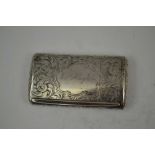 FREDERICK MARSON A VICTORIAN SILVER SNUFF BOX, of cushion form, acanthus leaf & floral engraved