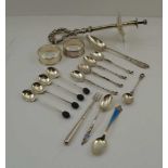 A COLLECTION OF SILVER ITEMS to include; a Victorian silver spoon, Glasgow 1869 by Lawrence