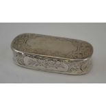 HILLIARD & THOMASON A VICTORIAN SILVER SNUFF BOX, oblong form with rounded ends, chased acanthus