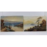 WILLIAM J SMITH "Loch Etive 1858" and "Rydal Water 1861", a pair of Watercolour lakeland scapes,