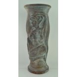 A THRACIAN FIGURAL POTTERY VASE, decorated with kneeling female nude, 26.5cm high, possibly