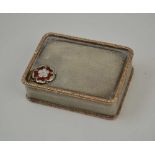 A 20TH CENTURY SILVER SNUFF BOX, Masonic interest, engine turned decoration, gilded edge, the hinged