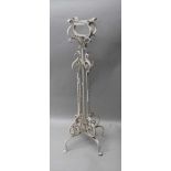 A WROUGHT IRON PLANT STAND, painted white, 87cm high