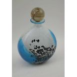 A MEDINA MALTESE GLASS BOTTLE VASE, with stopper, inscribed to base and with remains of original