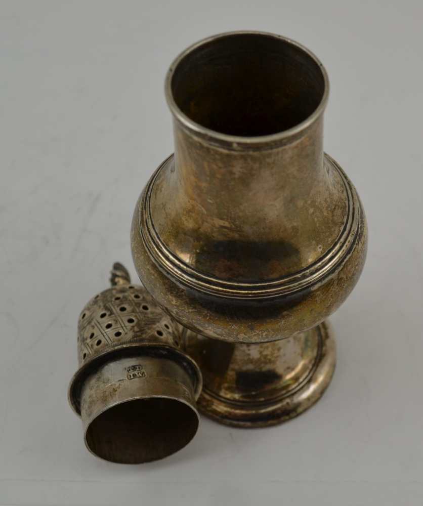 THOMAS DANIELL & JOHN WALL A GEORGE III SILVER CASTER, of baluster form, 13cm high, a silver cheroot - Image 6 of 6