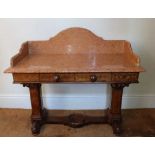 A REGENCY MARBLE TOP MAHOGANY WASHSTAND, with satinwood inlay, the base fitted two frieze drawers,