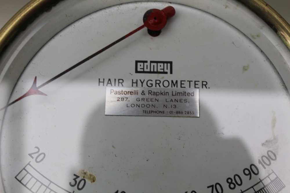 A BRASS 'EDNEY HAIR HYGROMETER' calibrated dial, 12cm diameter - Image 2 of 4