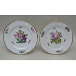 TWO HAND PAINTED 19TH CENTURY PLATES, signed Reinemer & Galle nancy, in red script to one, 22cm in