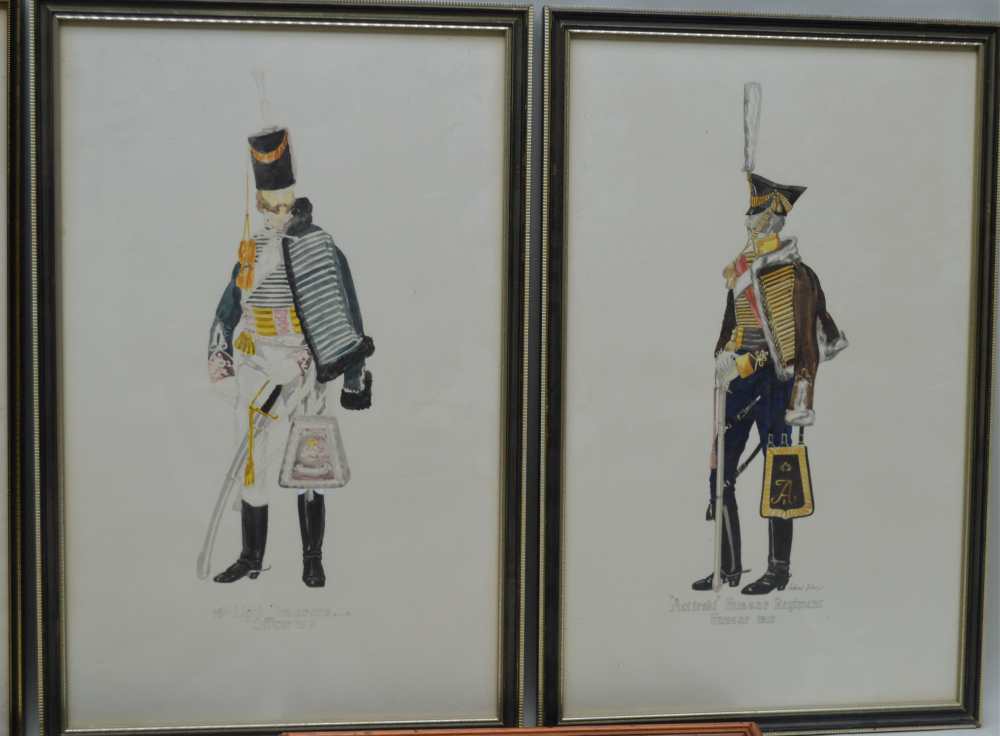 ANTHONY JOHN "European Military Uniform Studies", a collection of seven watercolour paintings of the - Image 3 of 7
