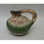 A WEST GERMAN 1960/70s STUDIO POTTERY FAT LAVA JUG, 12cm high