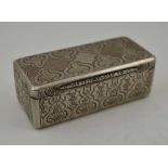A 19TH CENTURY AUSTRO-HUNGARIAN SILVER SNUFF BOX, stylised, engraved and engine turned decoration,