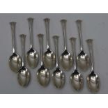 TEN ONSLOW PATTERN SILVER TEASPOONS, Birmingham 1930, 69g