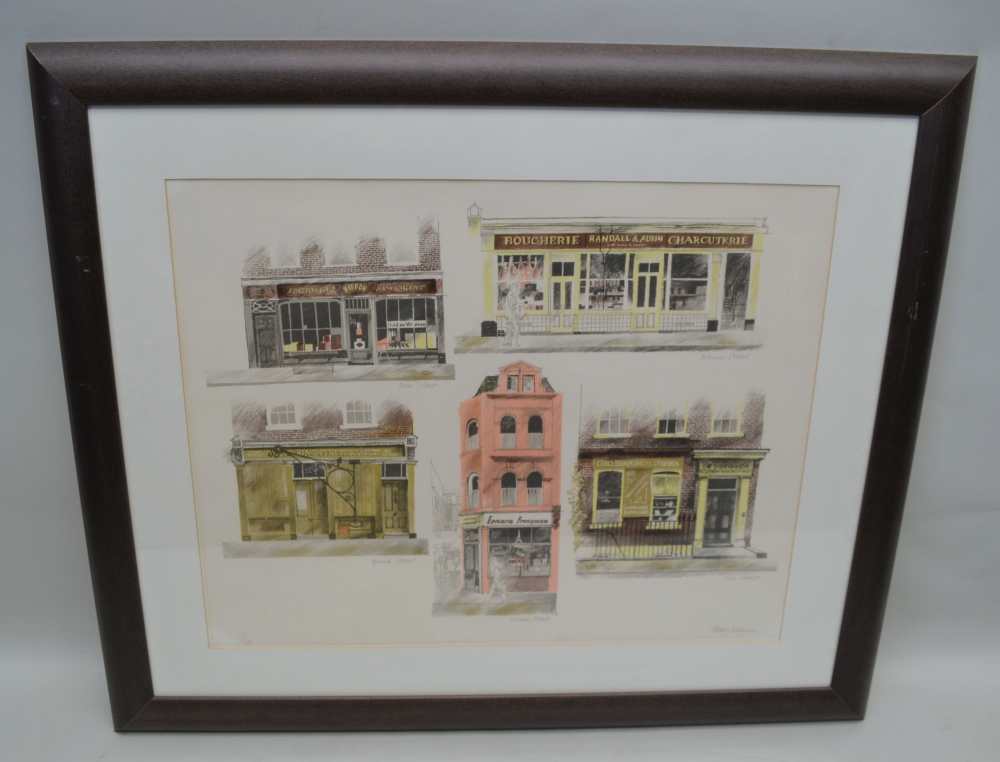 ALBANY WISEMAN A limited edition coloured lithograph 'Charlotte Place' London 1974 (one copy with