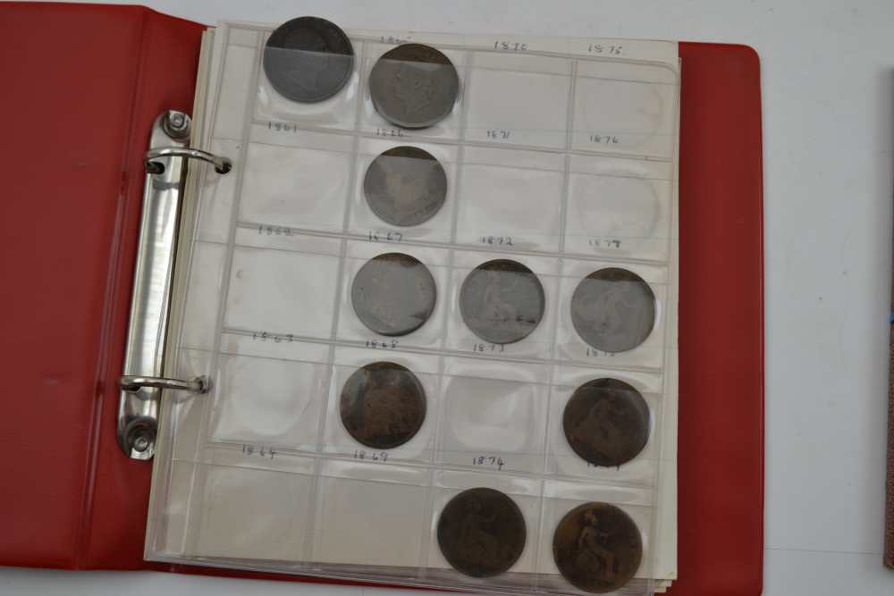 A COLLECTION IN THREE ALBUMS OF UK COINAGE, mostly from 1946/1967 ranging from the farthing to the - Image 2 of 4